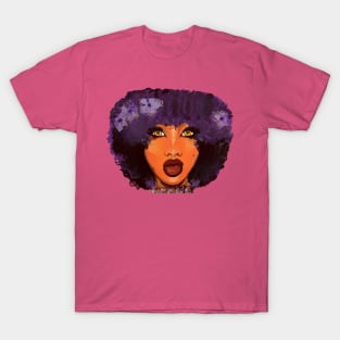 Beauty Woman Floral Afro Natural Hair T-Shirt
